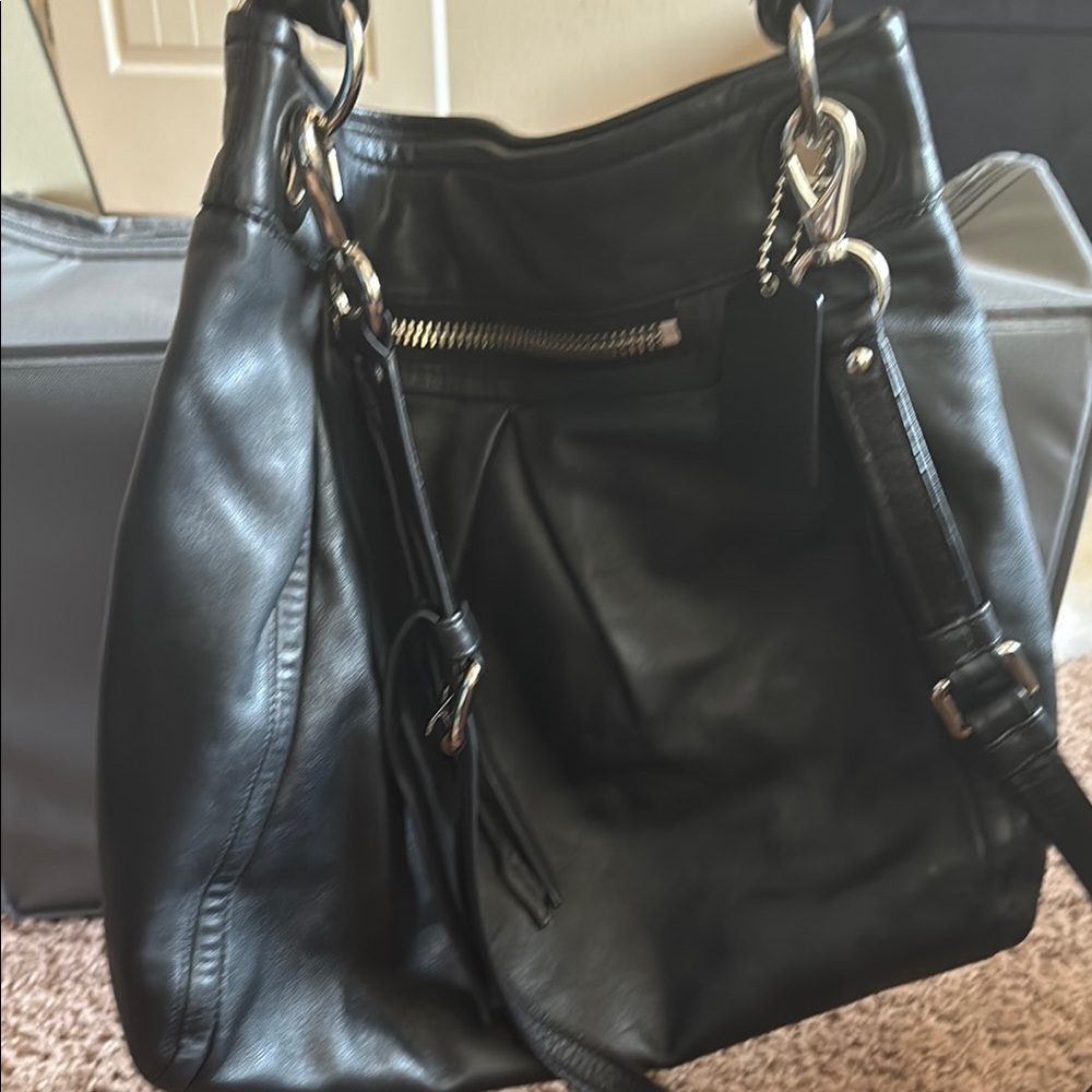 Coach Black Leather Shoulder Bag